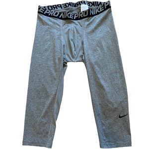 Nike Pro Gray Men's 3/4 Compression Sweatpants Joggers